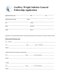 Geoffrey Wright Solicitor General Fellowship Application - California