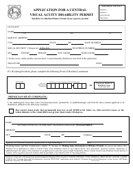 Application for a Central Visual Acuity Disability Permit - Wyoming