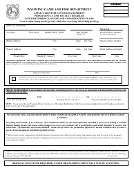 Document preview: Application for a Wyoming Resident Permanently and Totally Disabled Lifetime Fishing License and Conservation Stamp - Wyoming
