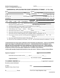 Document preview: Confidential Application for Court Appointed Attorney - 2nd Circuit - South Dakota