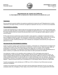 Formulario PIU3S Formulario De Queja Contra Agentes De La Ley/Agencias De La Ley - California (Spanish)