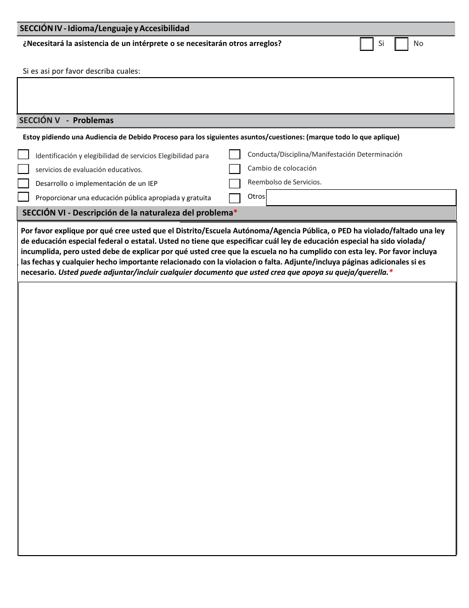 Formulario Para Una Queja Estatal - New Mexico (Spanish), Page 2