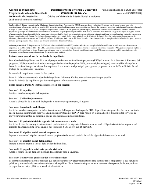 Formulario HUD-52530-C  Printable Pdf