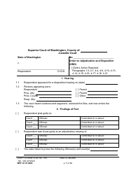 Form WPF JU07.0800 Order on Adjudication and Disposition (Ord) - Washington