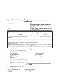 Form JU03.0540 Findings and Order on Post-18 Extended Foster Care (Extending Dependency) (Or18fc) - Washington