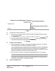 Document preview: Form WPF JU02.0220 Order Regarding Continued Shelter Care (Oacsc) - Washington