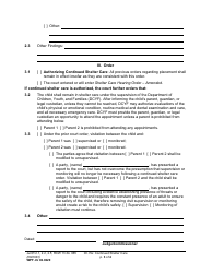 Form WPF JU02.0220 Order Regarding Continued Shelter Care (Oacsc) - Washington, Page 3