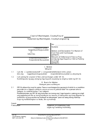 Document preview: Form WPF GR34.0100 Motion and Declaration for Waiver of Civil Fees and Surcharges (Mtwvf) - Washington (English/Tagalog)