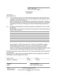 Form WPF GR34.0100 Motion and Declaration for Waiver of Civil Fees and Surcharges (Mtwvf) - Washington (English/Tagalog), Page 2