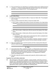 Form WPF JU02.110 Order to Take Child Into Custody and Place in Shelter Care (Ortcc) - Washington, Page 2