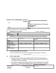 Form JU04.0500 Petition for Reinstatement of Terminated Parental Rights (Ptrtpr) - Washington