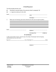 Form JU04.0500 Petition for Reinstatement of Terminated Parental Rights (Ptrtpr) - Washington, Page 3