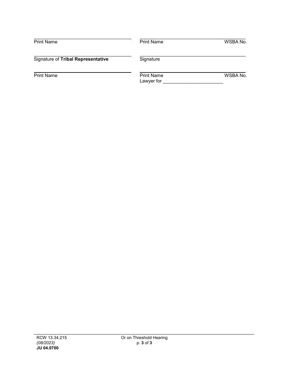Form JU04.0700 Order on Threshold Hearing (Petition for Reinstatement of Terminated Parental Rights) (Ordsm) (Orh) - Washington, Page 3