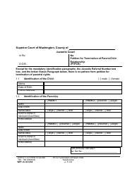 Form WPF JU04.0100 Petition for Termination of Parent-Child Relationship (Ptpcr) - Washington