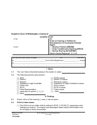 Form JU04.0800 Order on Hearing Re Petition for Reinstatement of Terminated Parental Rights - Washington