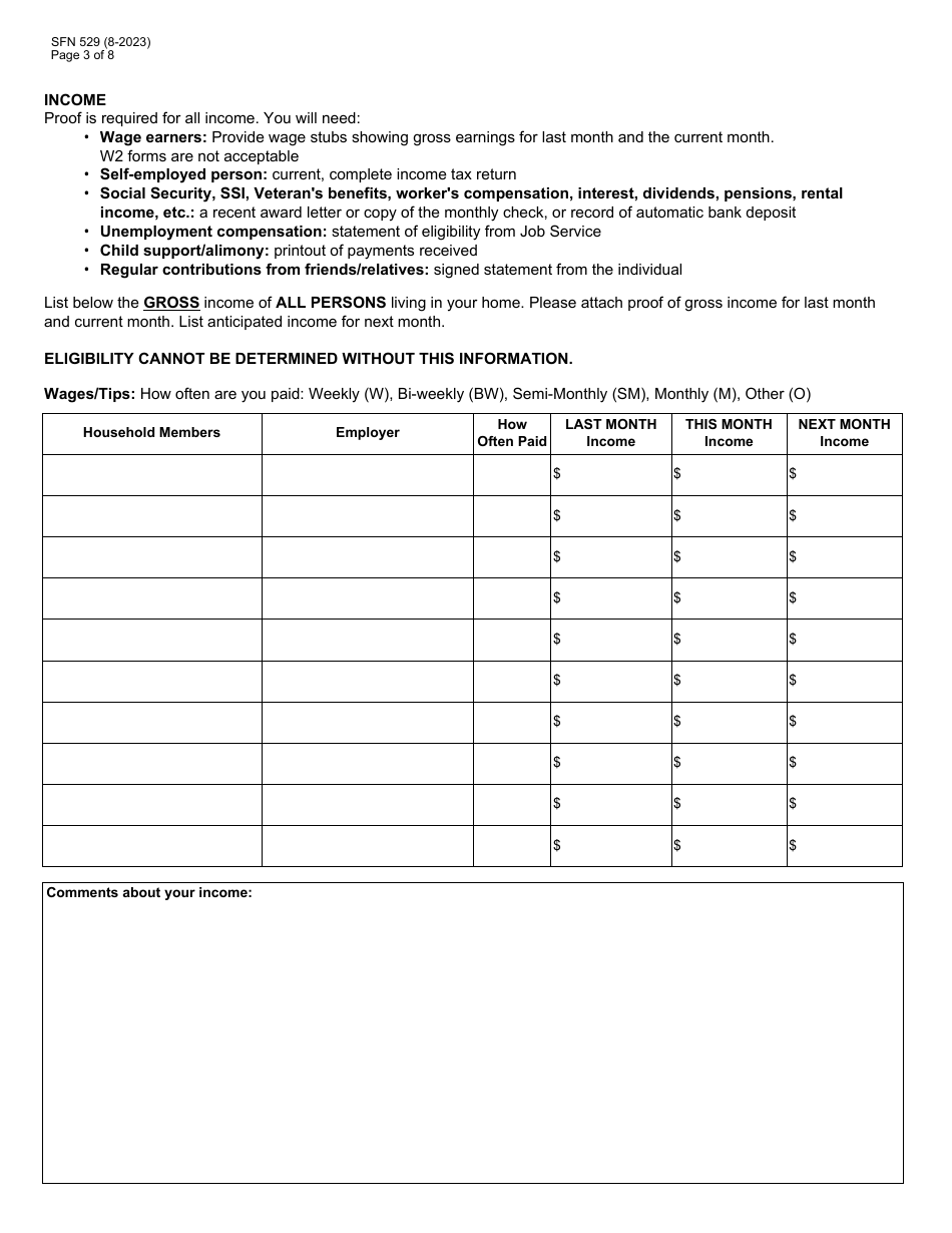 Form SFN529 Application: Low Income Home Energy Assistance Program (Liheap) - North Dakota, Page 3