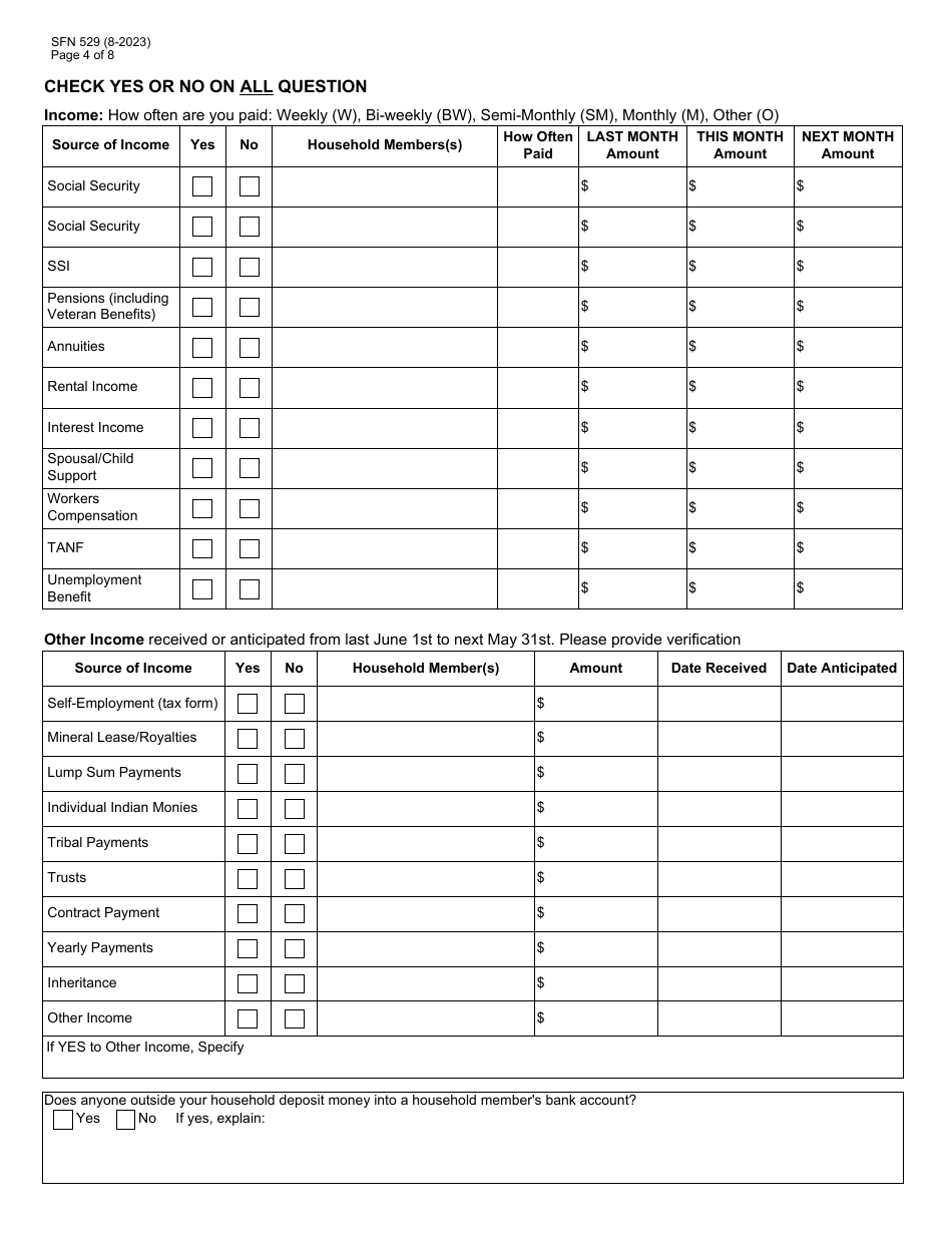 Form SFN529 Application: Low Income Home Energy Assistance Program (Liheap) - North Dakota, Page 4