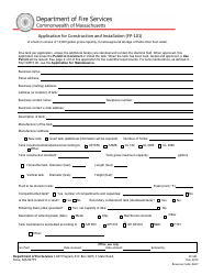 Document preview: Form FP-101 Application for Construction and Installation - Massachusetts