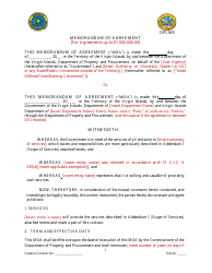 Memorandum of Agreement (For Agreements up to $1,000,000.00) - Virgin Islands, Page 2