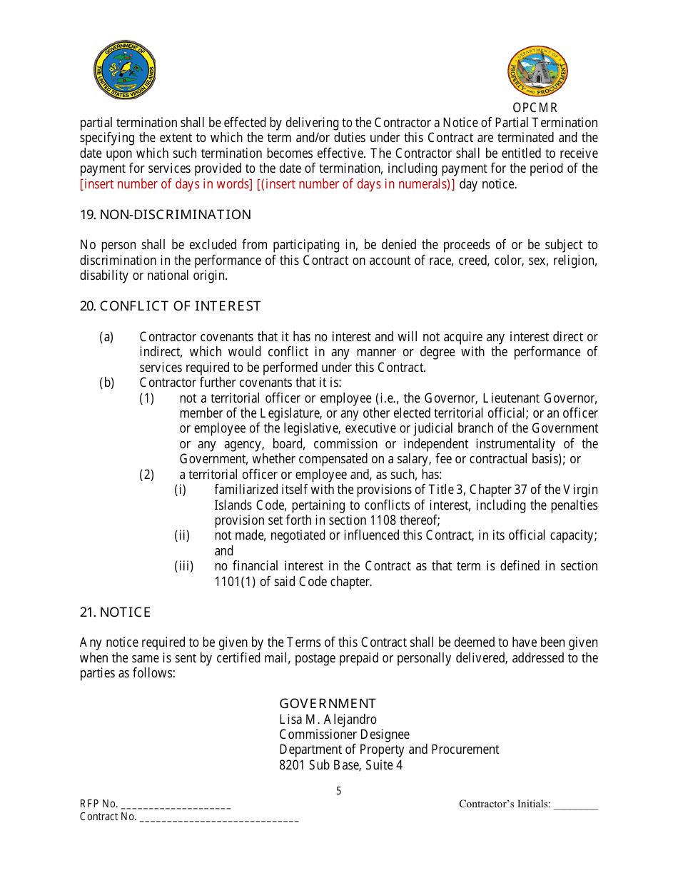 Contract for Professional Services Valued at $1,000,000.01 or More - Virgin Islands, Page 6