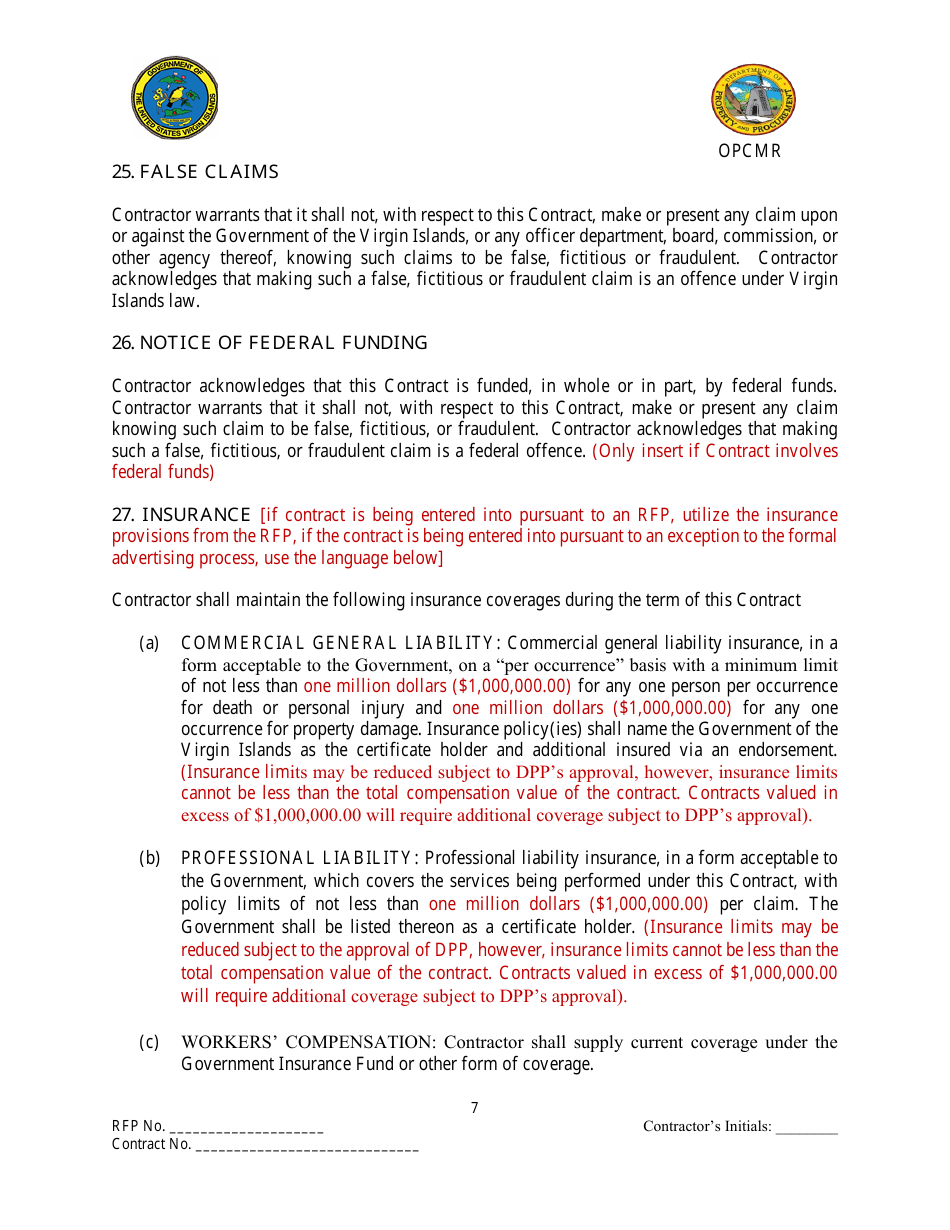 Contract for Professional Services Valued at $1,000,000.01 or More - Virgin Islands, Page 8