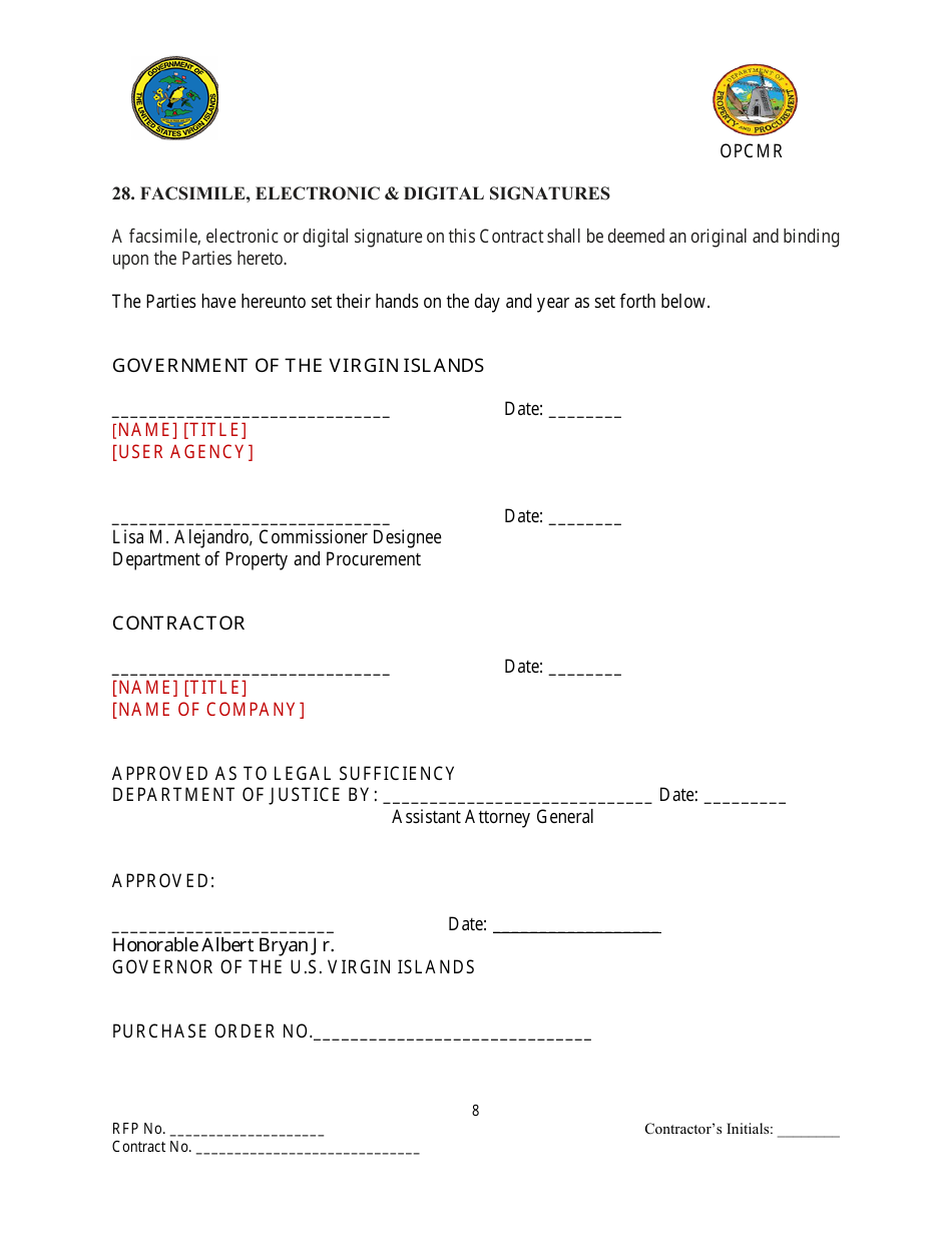 Contract for Professional Services Valued at $1,000,000.01 or More - Virgin Islands, Page 9