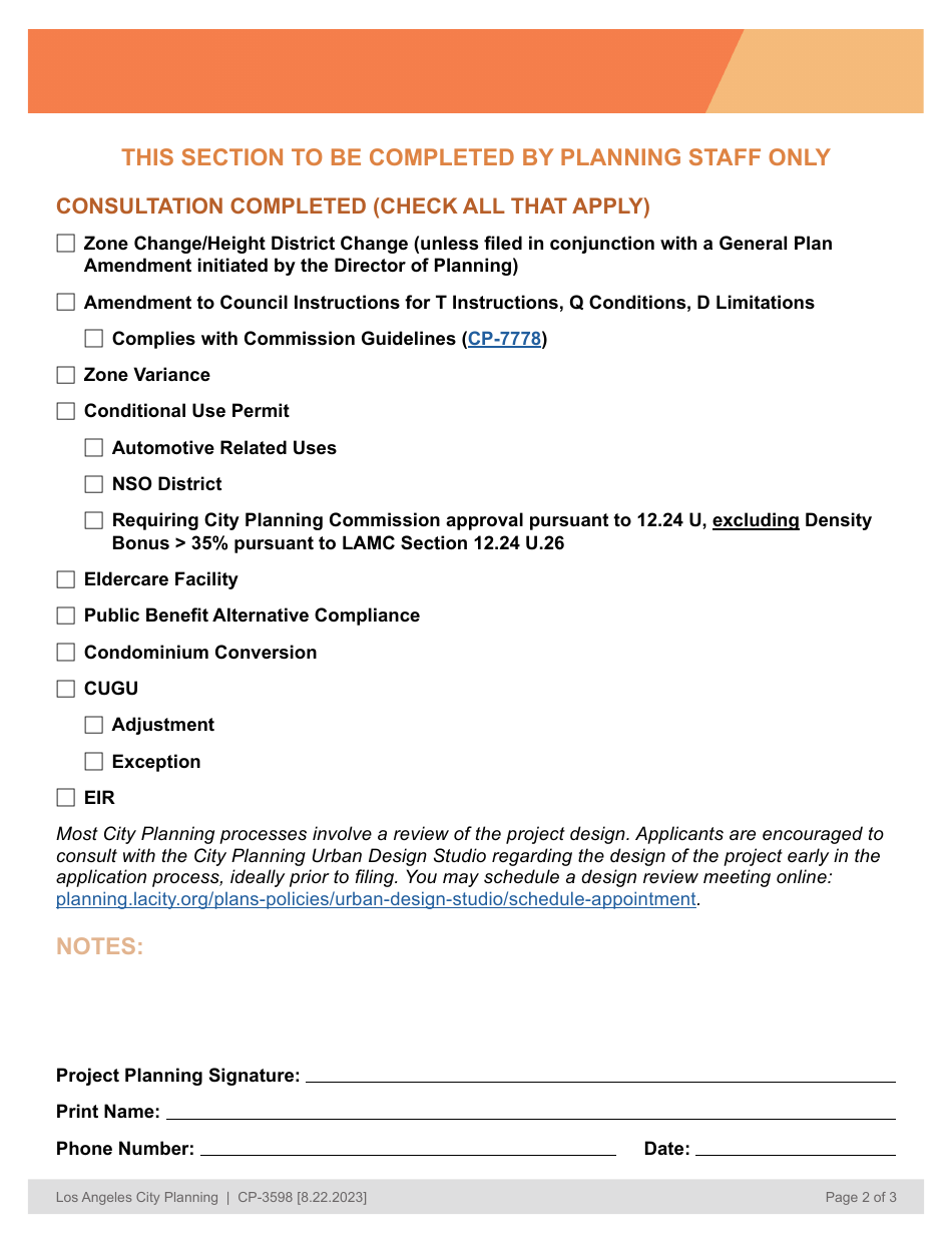 Form CP-3598 Case Consultation Referral Form - City of Los Angeles, California, Page 2