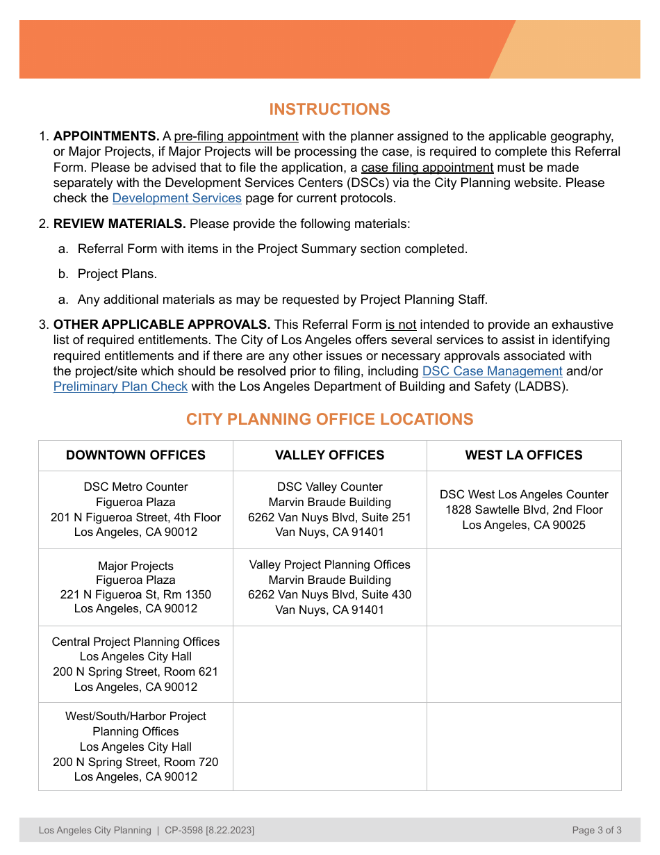 Form CP-3598 Case Consultation Referral Form - City of Los Angeles, California, Page 3