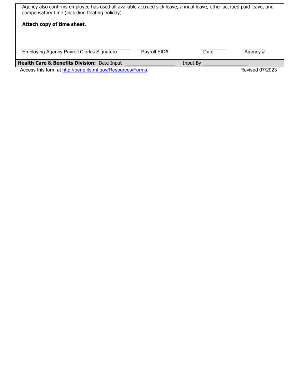 Sick Leave Fund Grant Request Form - Montana, Page 4