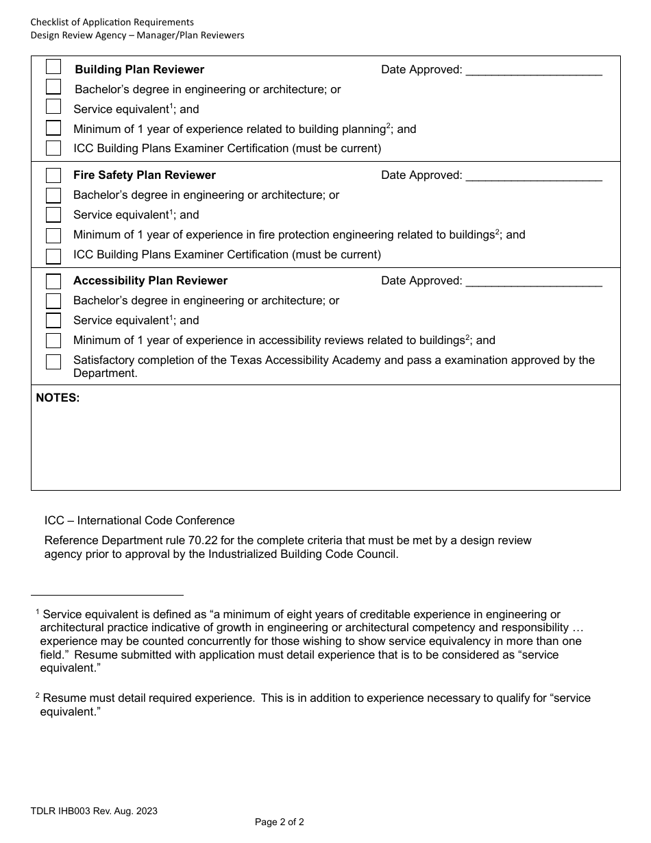 TDLR Form IHB003 - Fill Out, Sign Online And Download Fillable PDF ...