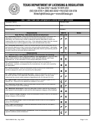TDLR Form IHB016 Ihb - Data Plate and Compliance Control Manual Checklist - Texas