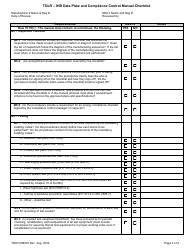 TDLR Form IHB016 Ihb - Data Plate and Compliance Control Manual Checklist - Texas, Page 3