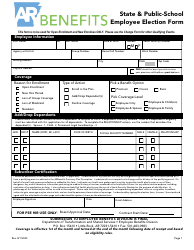 Document preview: State & Public-School Employee Election Form - Arkansas