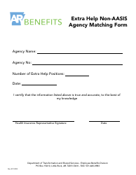 Document preview: Extra Help Non-aasis Agency Matching Form - Arkansas
