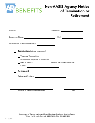 Document preview: Non-aasis Agency Notice of Termination or Retirement - Arkansas