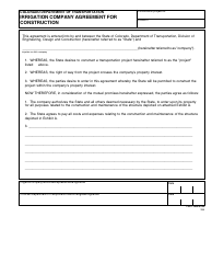 Document preview: CDOT Form 1028 Irrigation Company Agreement for Construction - Colorado