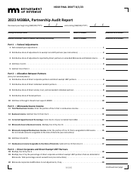 Form M3BBA Partnership Audit Report - Draft - Minnesota
