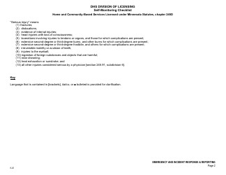 Form DHS-7652E Self-monitoring Checklist - Emergency and Incident Response, Reporting, &amp; Review - Minnesota, Page 2