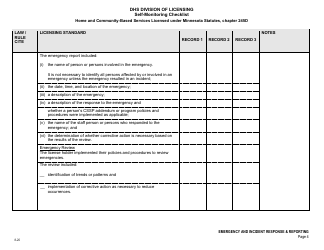 Form DHS-7652E Self-monitoring Checklist - Emergency and Incident Response, Reporting, &amp; Review - Minnesota, Page 4