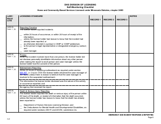 Form DHS-7652E Self-monitoring Checklist - Emergency and Incident Response, Reporting, &amp; Review - Minnesota, Page 6
