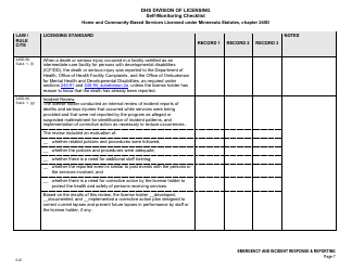 Form DHS-7652E Self-monitoring Checklist - Emergency and Incident Response, Reporting, &amp; Review - Minnesota, Page 7