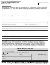Form DOT TR-0165 Visibility Improvement Request - California