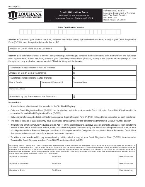 Form R-6140  Printable Pdf