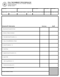 Document preview: Form SFN9884 Pull Tab Summary for Schedule B1 - North Dakota