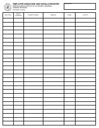 Form SFN50900 Employee Signature and Initials Register - North Dakota