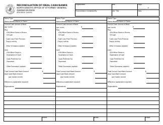 Document preview: Form SFN52532 Reconciliation of Ideal Cash Banks - North Dakota