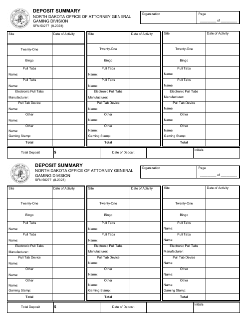 Form SFN-50277  Printable Pdf