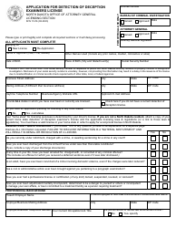 Form SFN11416 Application for Detection of Deception Examiners License - North Dakota