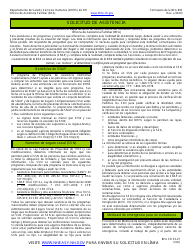 Document preview: BFA Formulario 800 Solicitud De Asistencia - New Hampshire (Spanish)