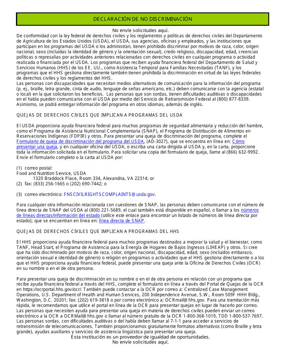 BFA Formulario 800 Solicitud De Asistencia - New Hampshire (Spanish), Page 10